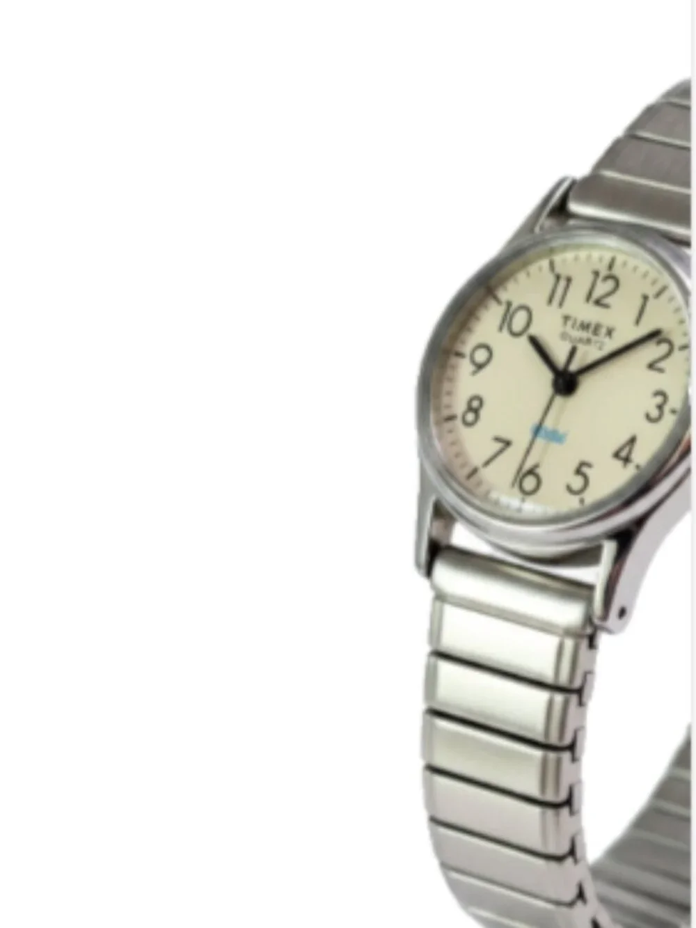 Vtg Timex K Cell Quartz Women's Watch Silver Tone Stretch Band Runs New Battery
